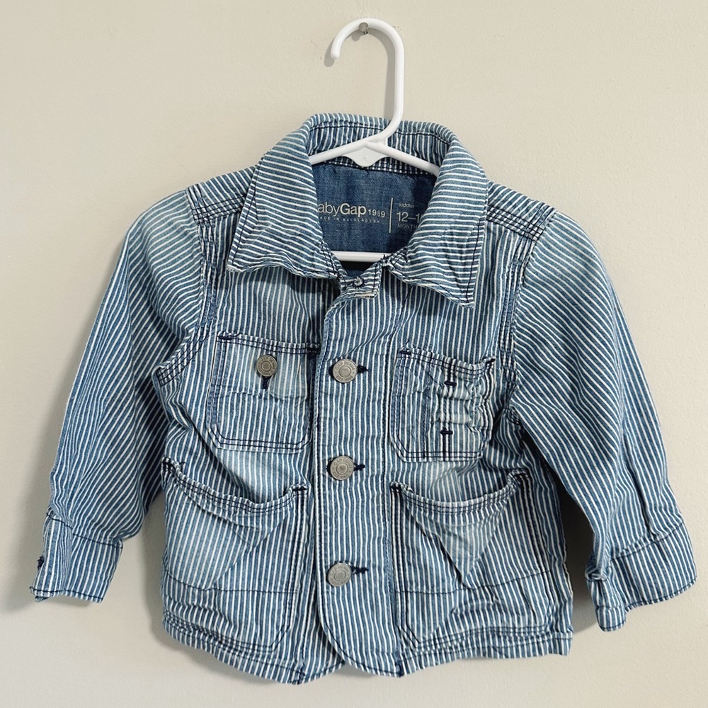 babyGAP Blue Railroad Stripe Jean Jacket